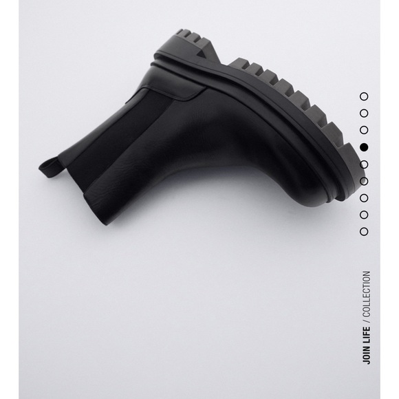 Zara lug sole low heel leather ankle boots - Picture 4 of 11